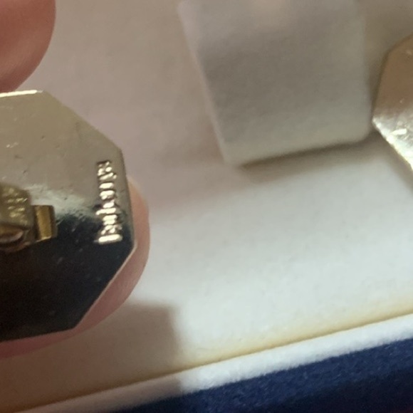 Burberry authentic cufflinks necktie pin blue gold plated octagon - Picture 11 of 12